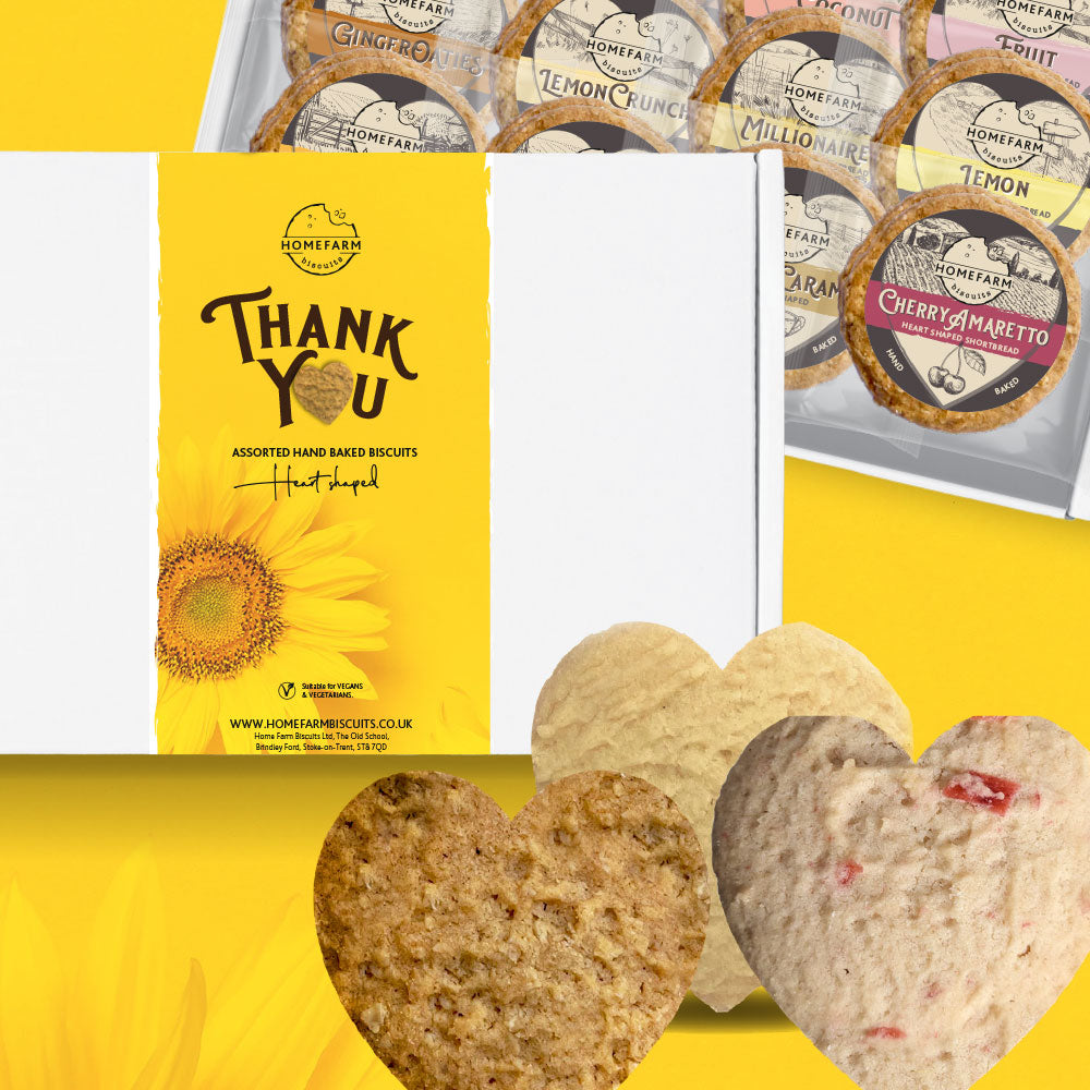 Thank You - Heart Shaped Biscuits - Letterbox