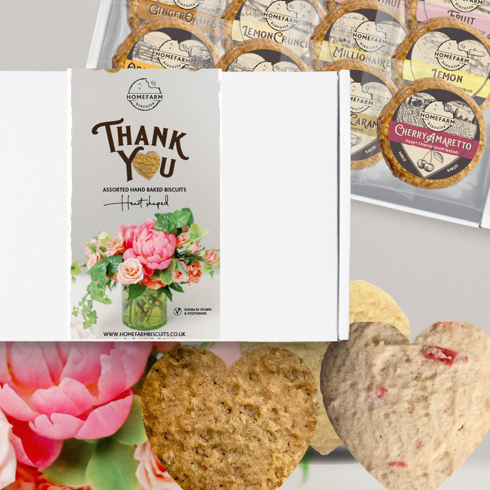 Thank You - Heart Shaped Biscuits - Letterbox