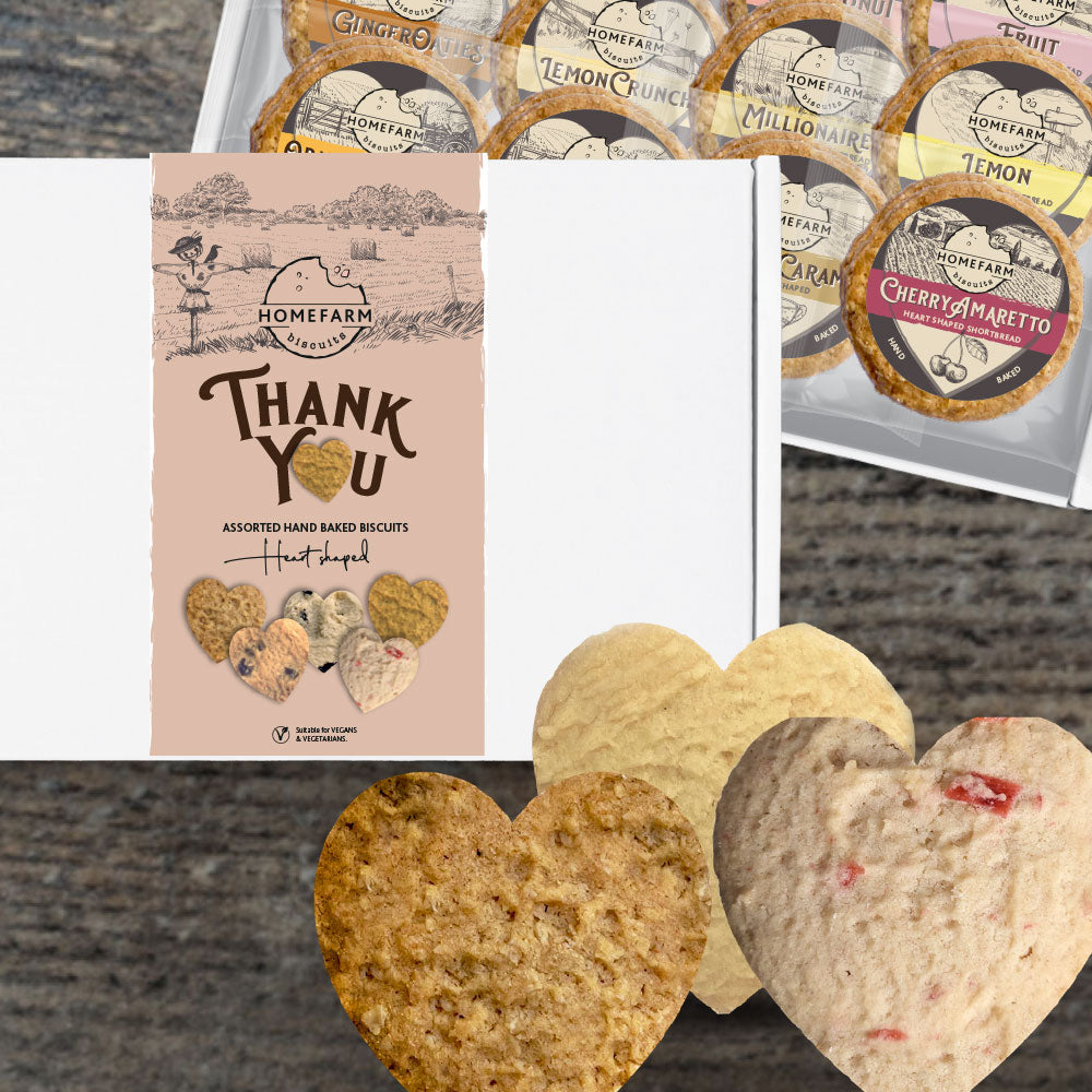 Thank You - Heart Shaped Biscuits - Letterbox